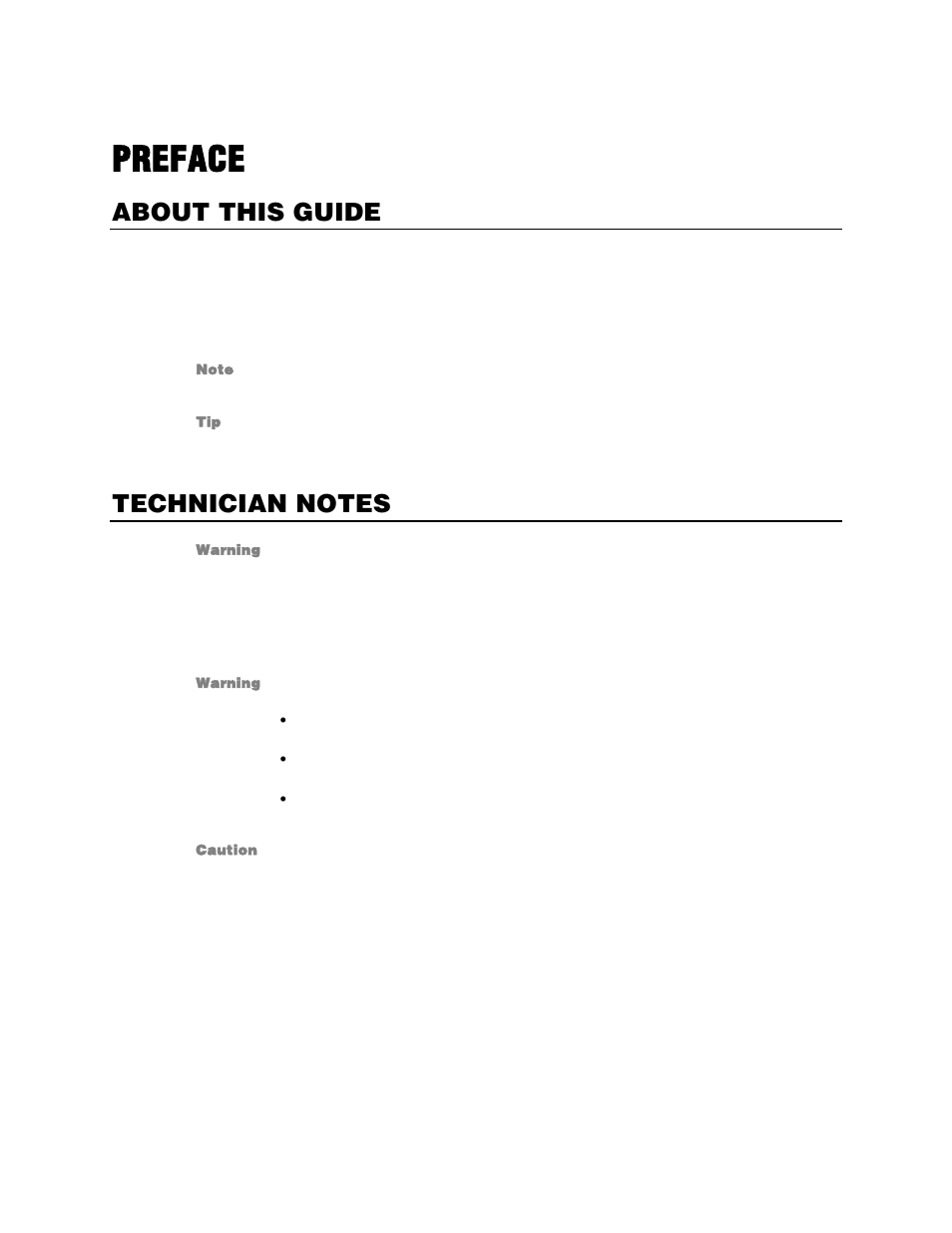 Preface, About this guide, Technician notes | OpenEye G4 GraniteRack User Manual | Page 10 / 30