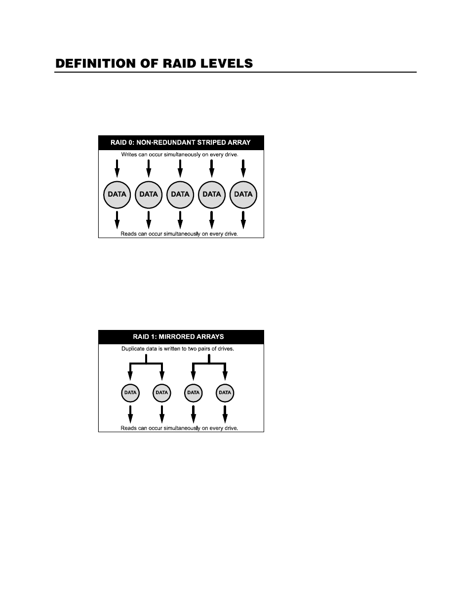 Definition of raid levels | OpenEye G4 GraniteRack User Manual | Page 25 / 30