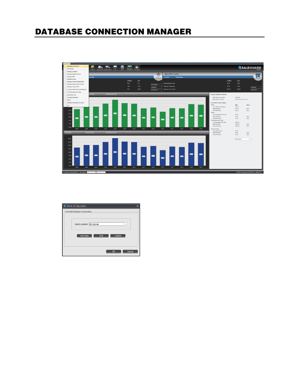 Database connection manager | OpenEye SaleGuard User Manual | Page 13 / 62