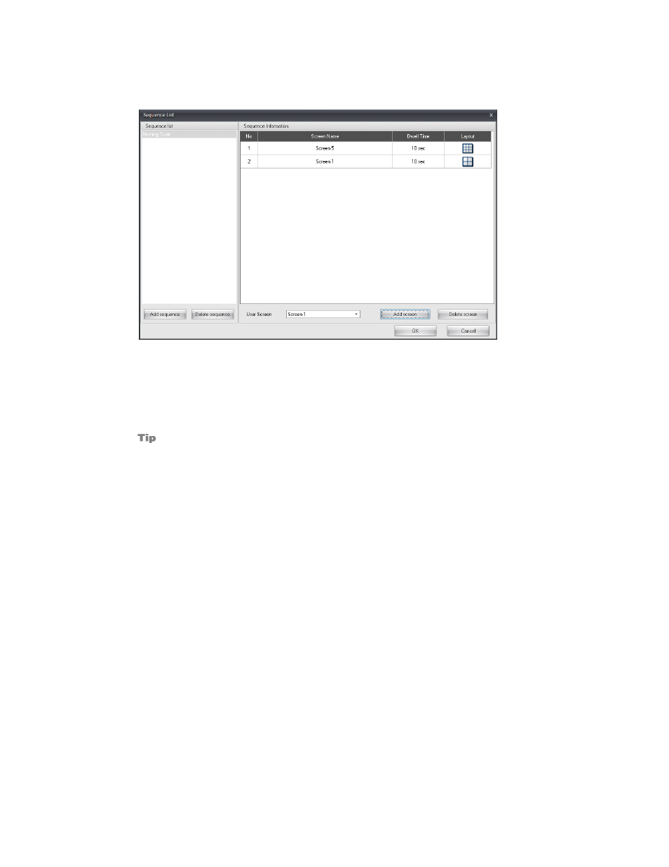 Create screen sequences, Using screen sequences | OpenEye Gen6 RADIUS-PC User Manual | Page 24 / 70