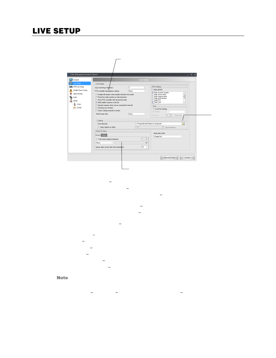 Live setup | OpenEye Gen6 RADIUS-PC User Manual | Page 28 / 70