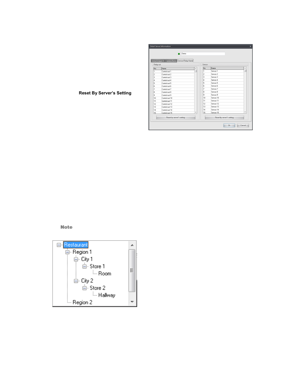 Name sensors and relays, Dvr groups | OpenEye Gen6 RADIUS-PC User Manual | Page 30 / 70