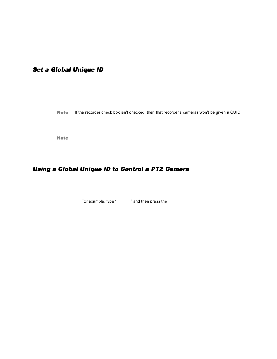 Set a global unique id, Using a global unique id to control a ptz camera | OpenEye Gen6 RADIUS-PC User Manual | Page 31 / 70