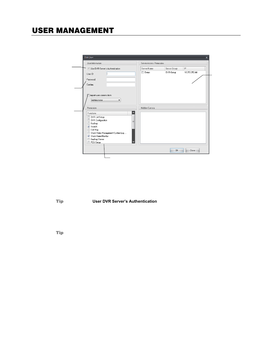 User management, Creating users | OpenEye Gen6 RADIUS-PC User Manual | Page 40 / 70