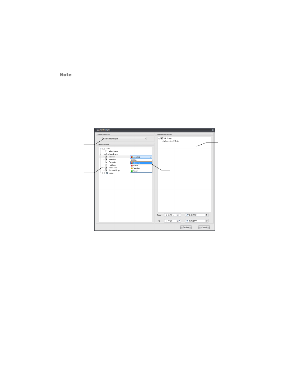 View health information, View and export recorder health reports | OpenEye Gen6 RADIUS-PC User Manual | Page 67 / 70
