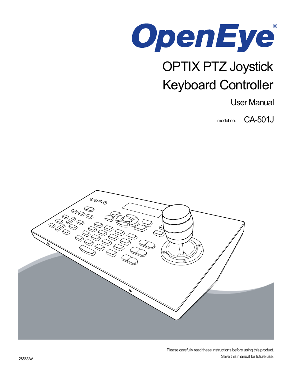 OpenEye CA-501J PTZ User Manual | 38 pages