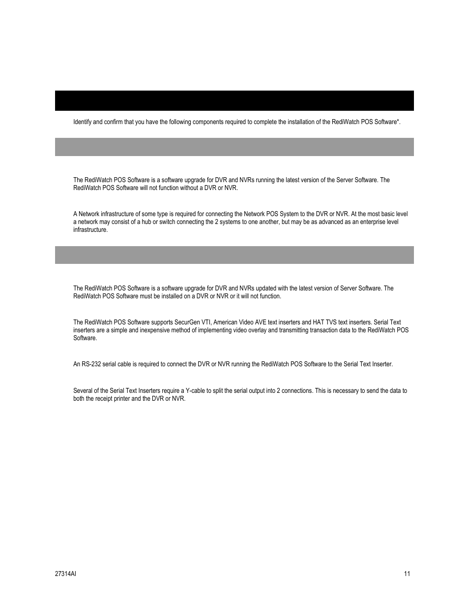 Getting started, Required components | OpenEye SW-RWTCP User Manual | Page 11 / 51