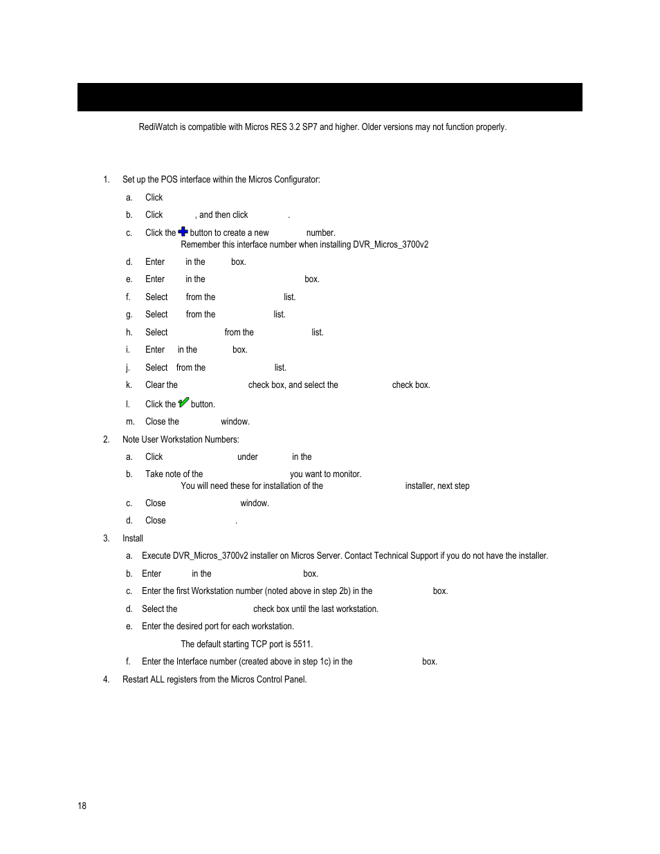 Micros 3700 configuration | OpenEye SW-RWTCP User Manual | Page 18 / 51