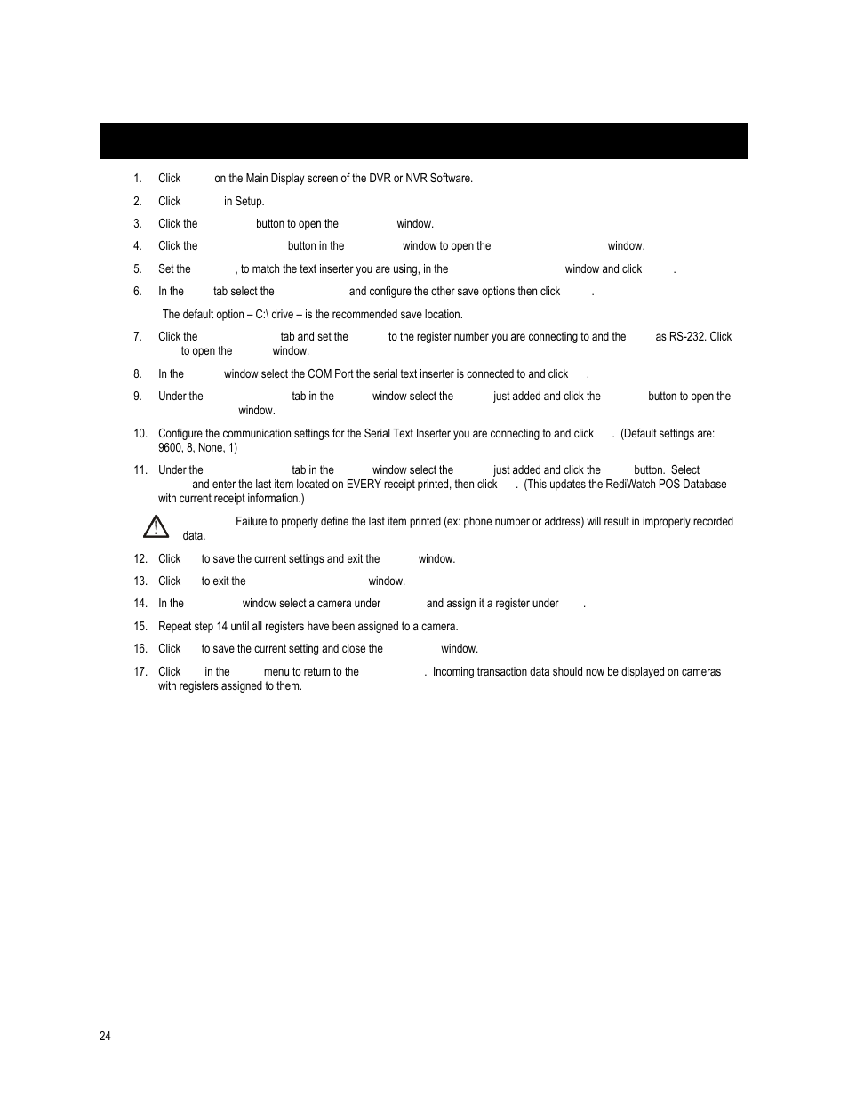 Serial text inserter configuration | OpenEye SW-RWTCP User Manual | Page 24 / 51