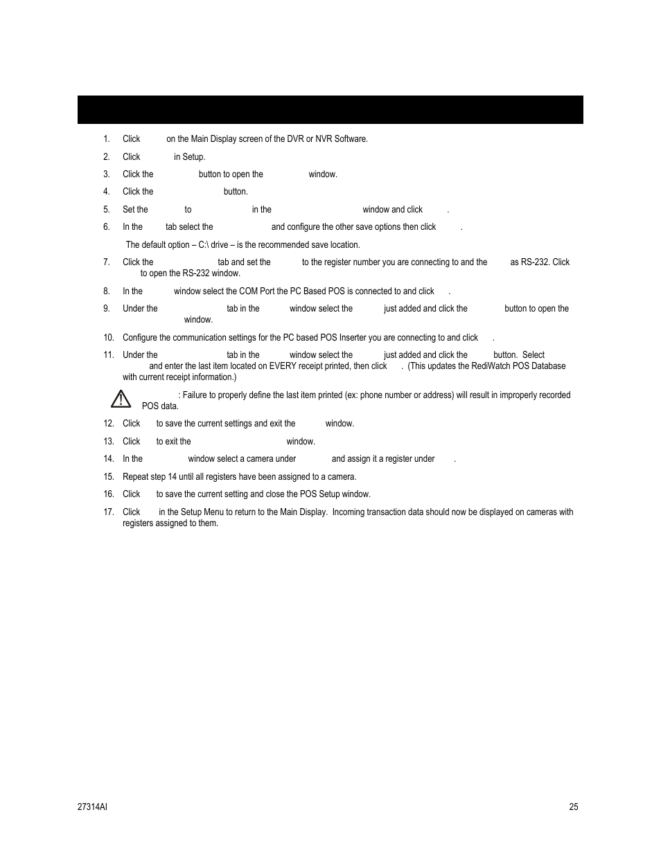 Rs-232 based pos configuration | OpenEye SW-RWTCP User Manual | Page 25 / 51