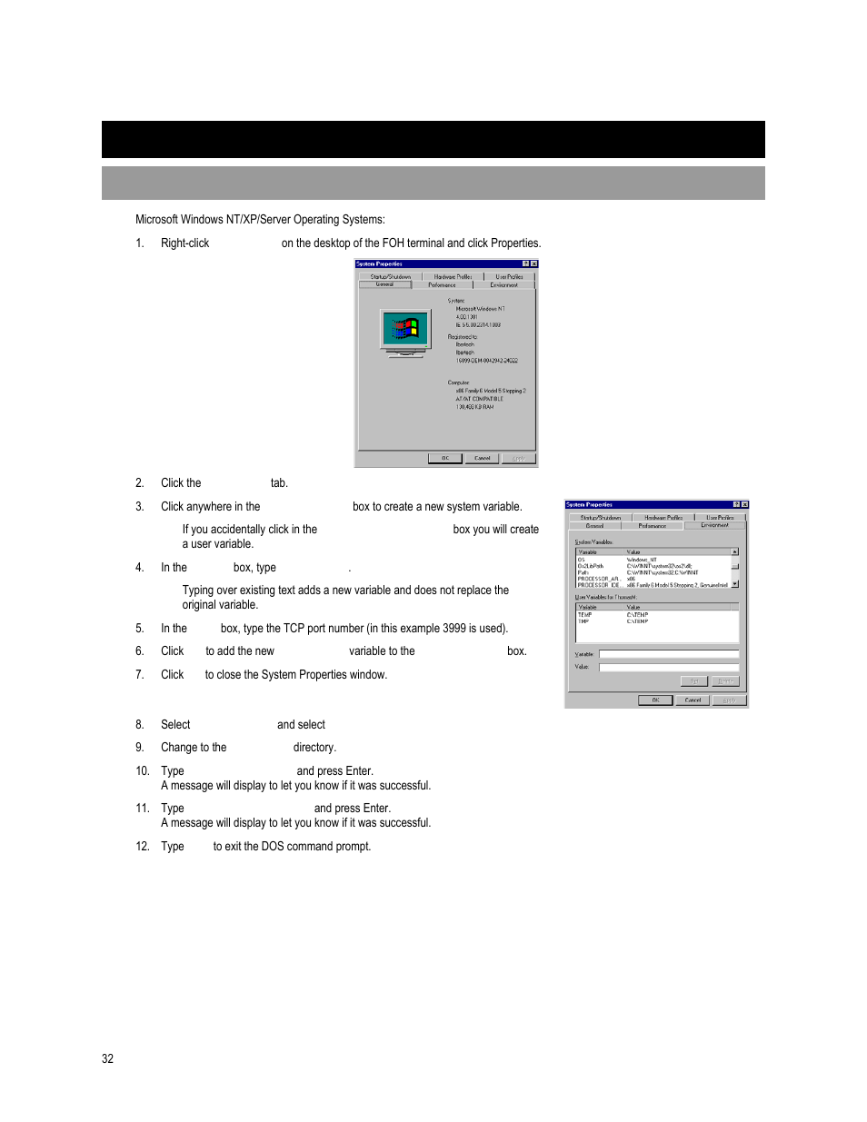 Aloha configuration, Boh (back of house) configuration | OpenEye SW-RWTCP User Manual | Page 32 / 51