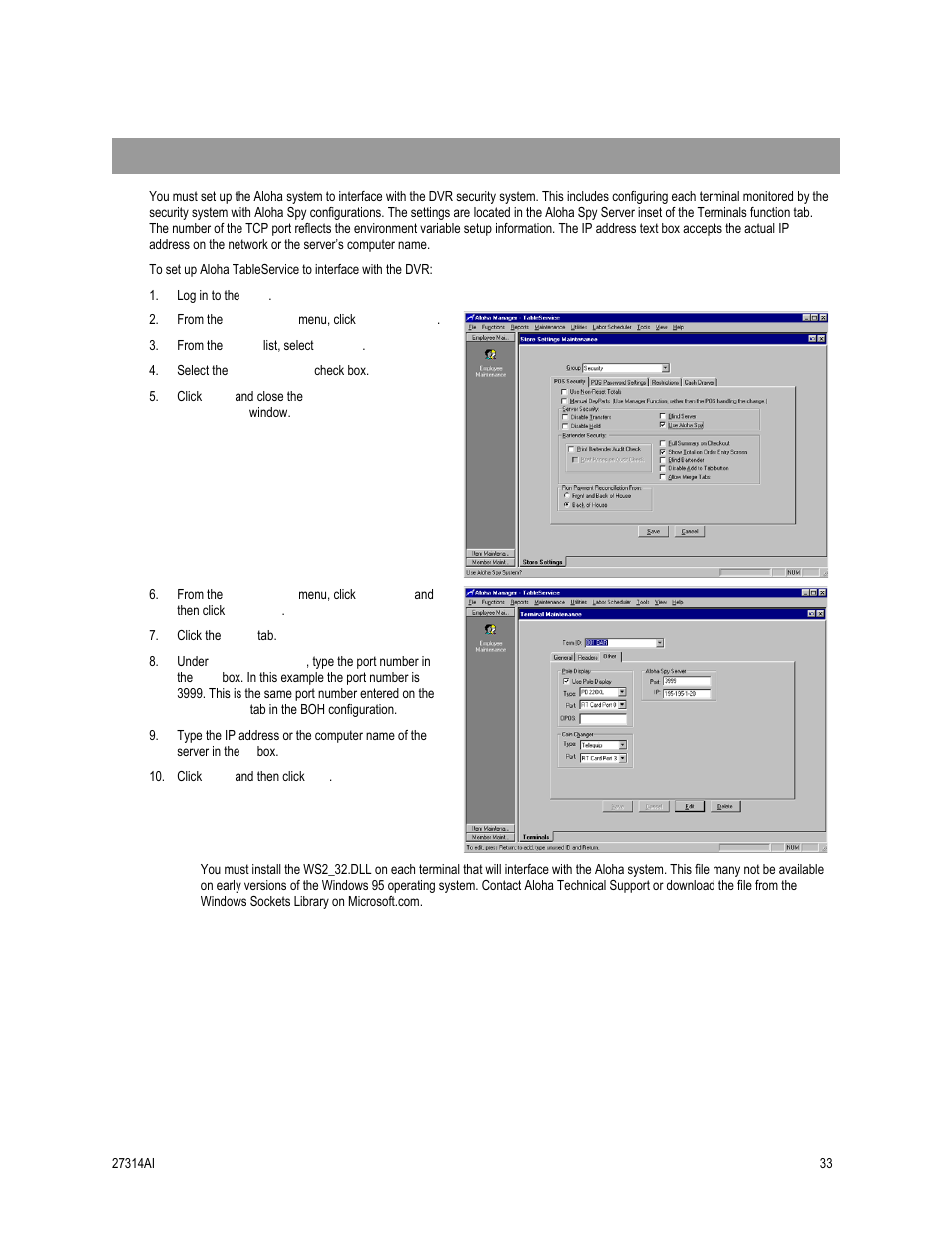 Aloha spy interface setup | OpenEye SW-RWTCP User Manual | Page 33 / 51