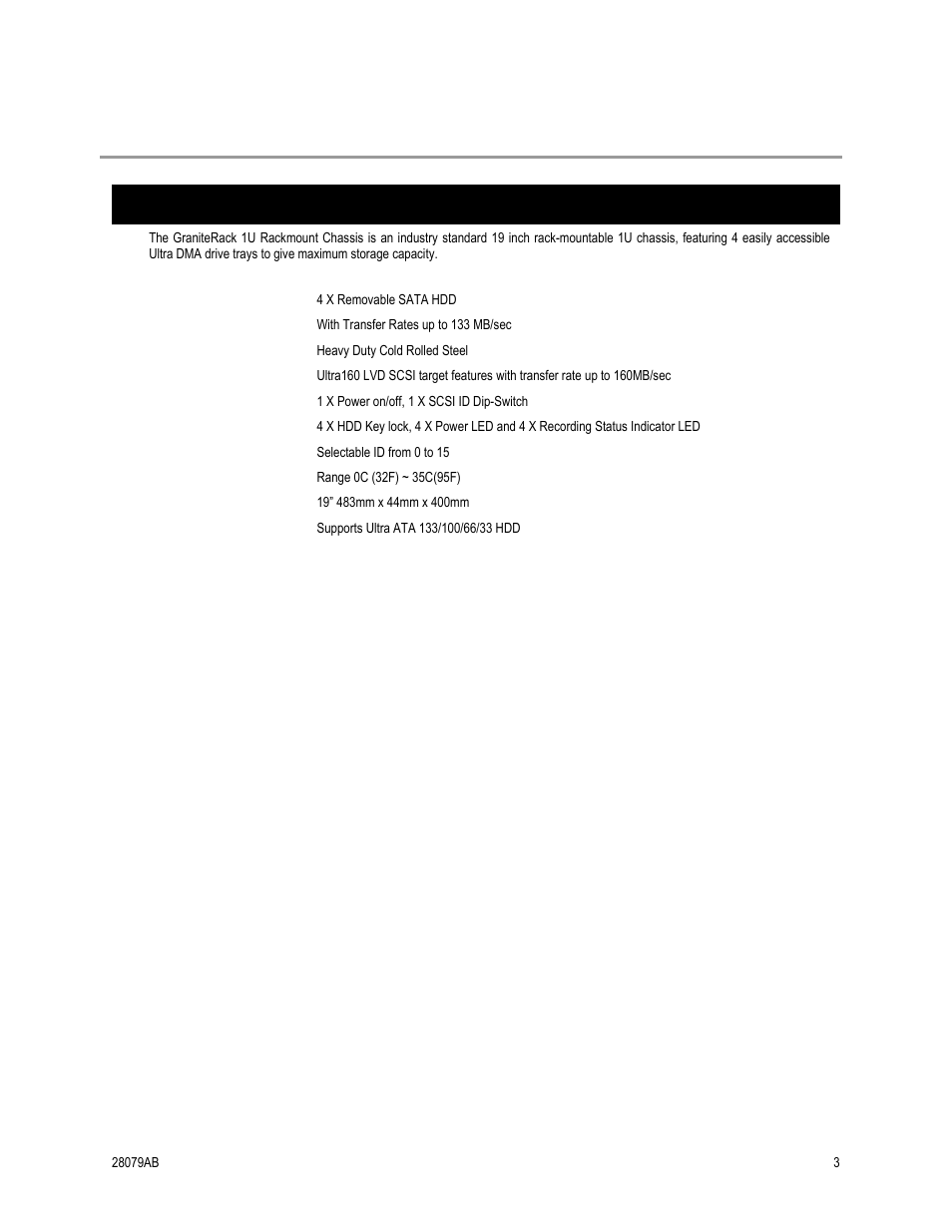 Controls and connections, System specifications | OpenEye GraniteRack 1U User Manual | Page 11 / 23