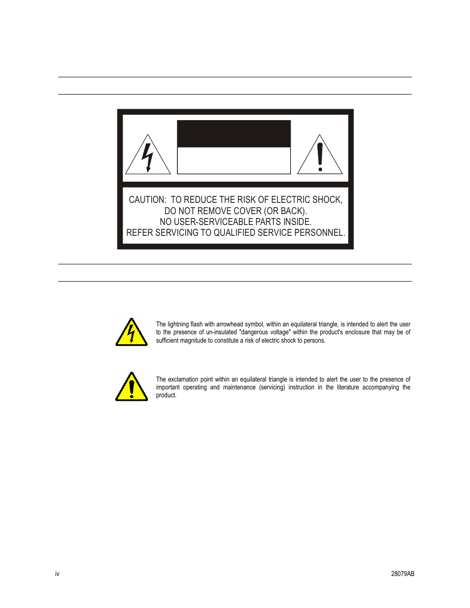 Risk of electric shock do not open | OpenEye GraniteRack 1U User Manual | Page 6 / 23