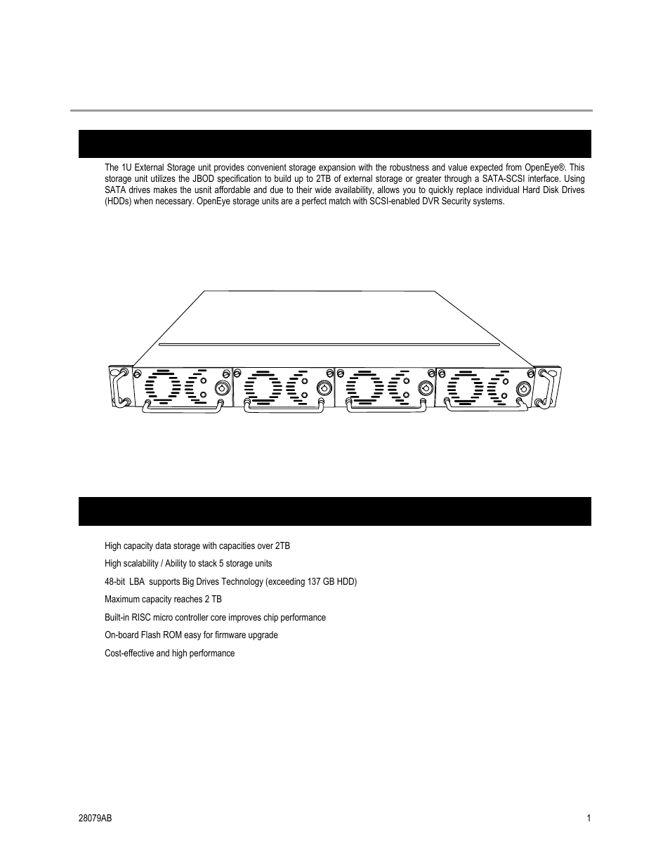 Introduction, Product description, Features | OpenEye GraniteRack 1U User Manual | Page 9 / 23