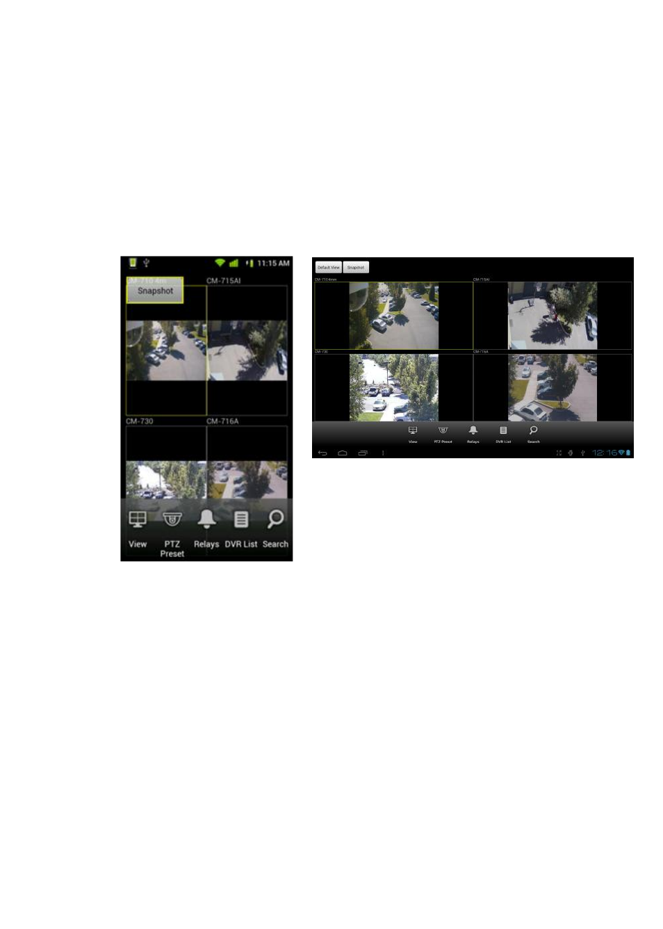 Snapshot | OpenEye Android MDVR User Manual | Page 9 / 15