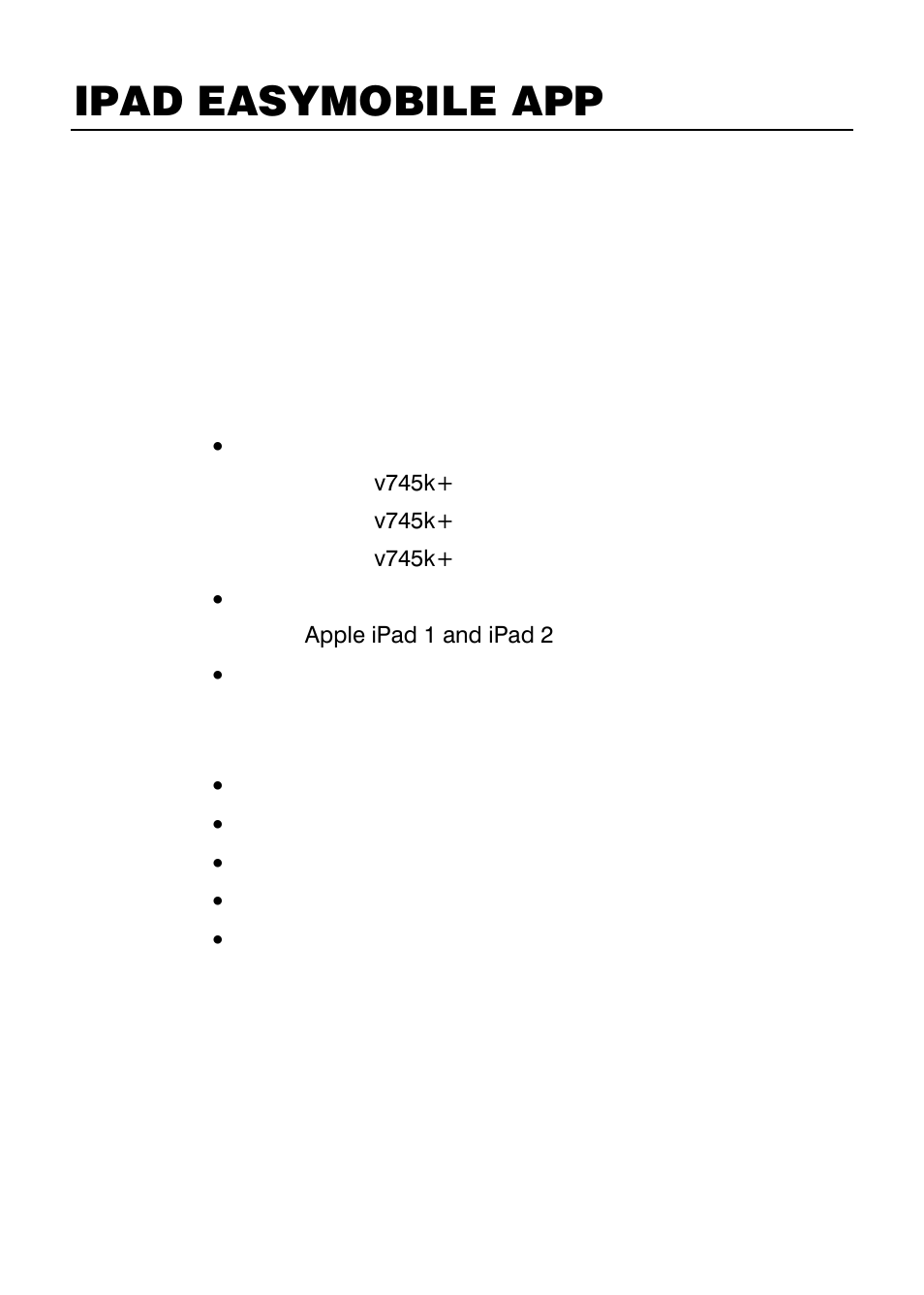 Ipad easymobile app, Minimum requirements, Application features | OpenEye iPad EasyMobile User Manual | Page 2 / 9
