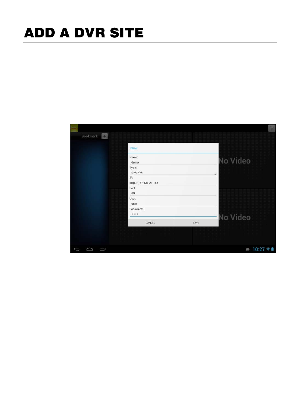 Add a dvr site | OpenEye Android EasyMobile HD User Manual | Page 4 / 11