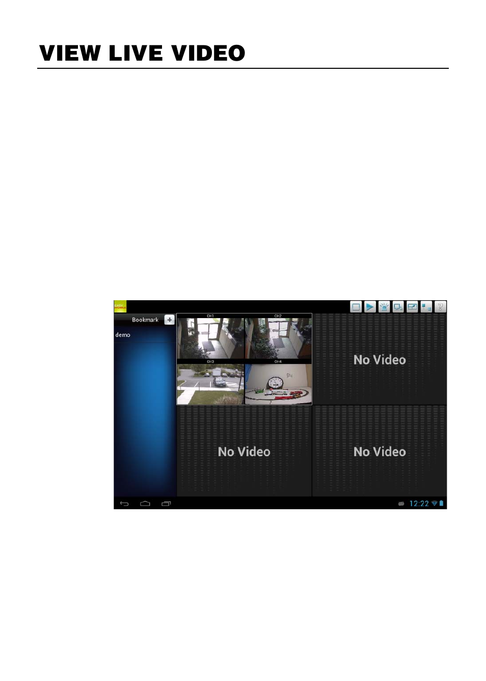 View live video, Connecting to a recorder, Connect to additional recorders | OpenEye Android EasyMobile HD User Manual | Page 5 / 11