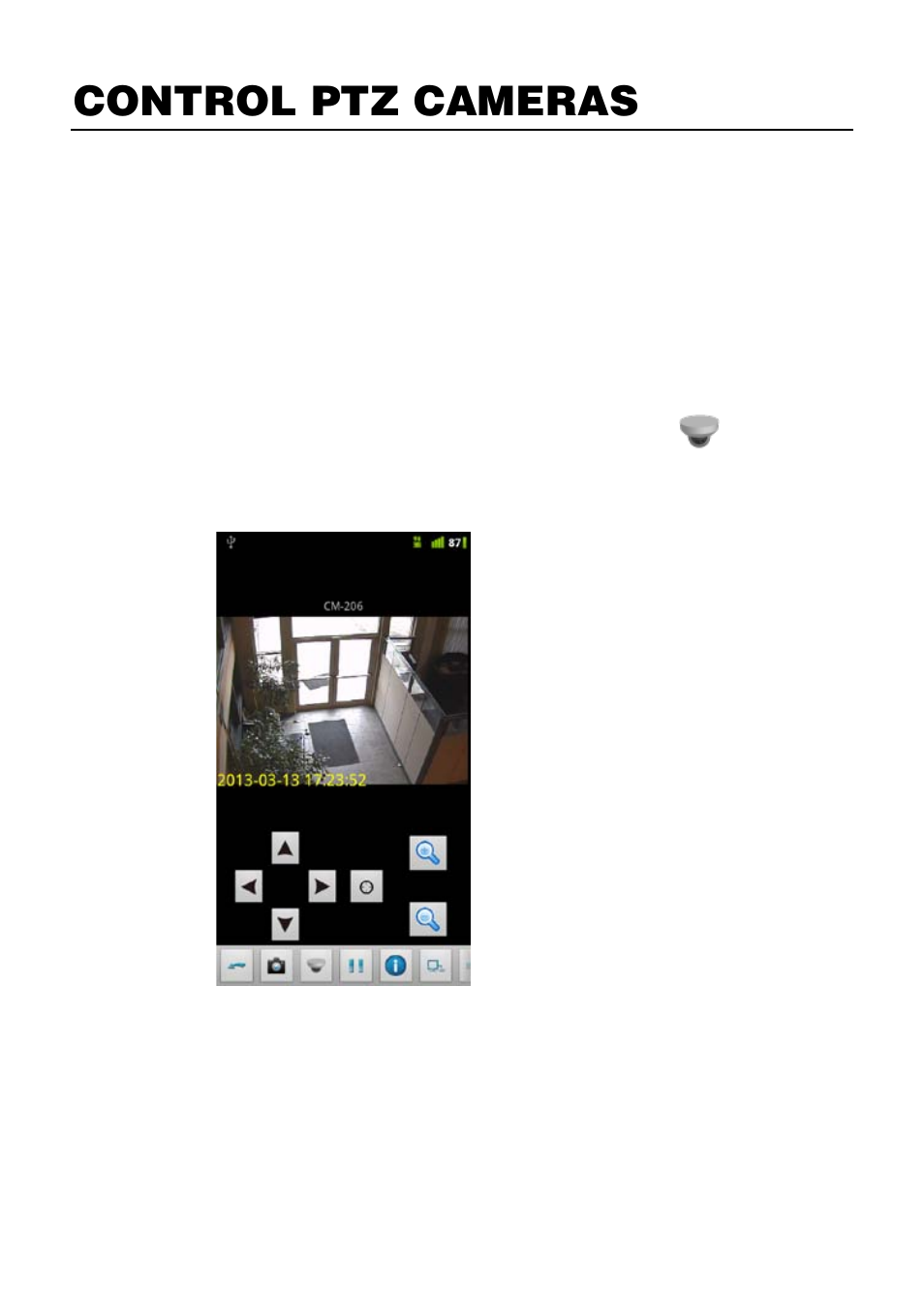 Control ptz cameras | OpenEye Android EasyMobile2 User Manual | Page 9 / 13