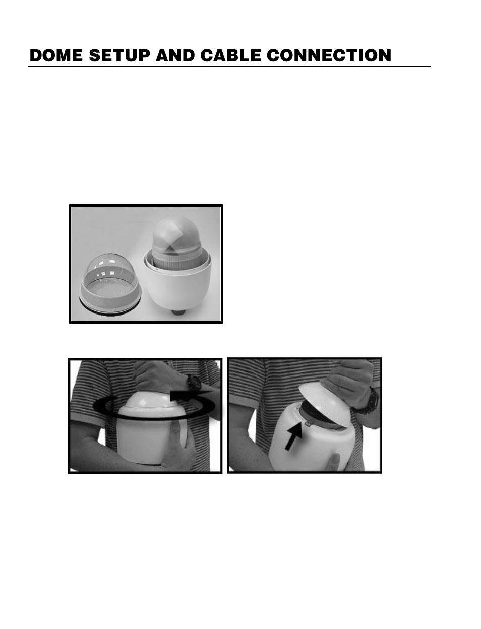 Dome setup and cable connection, Preparations for dome setup | OpenEye CM-816 User Manual | Page 11 / 59