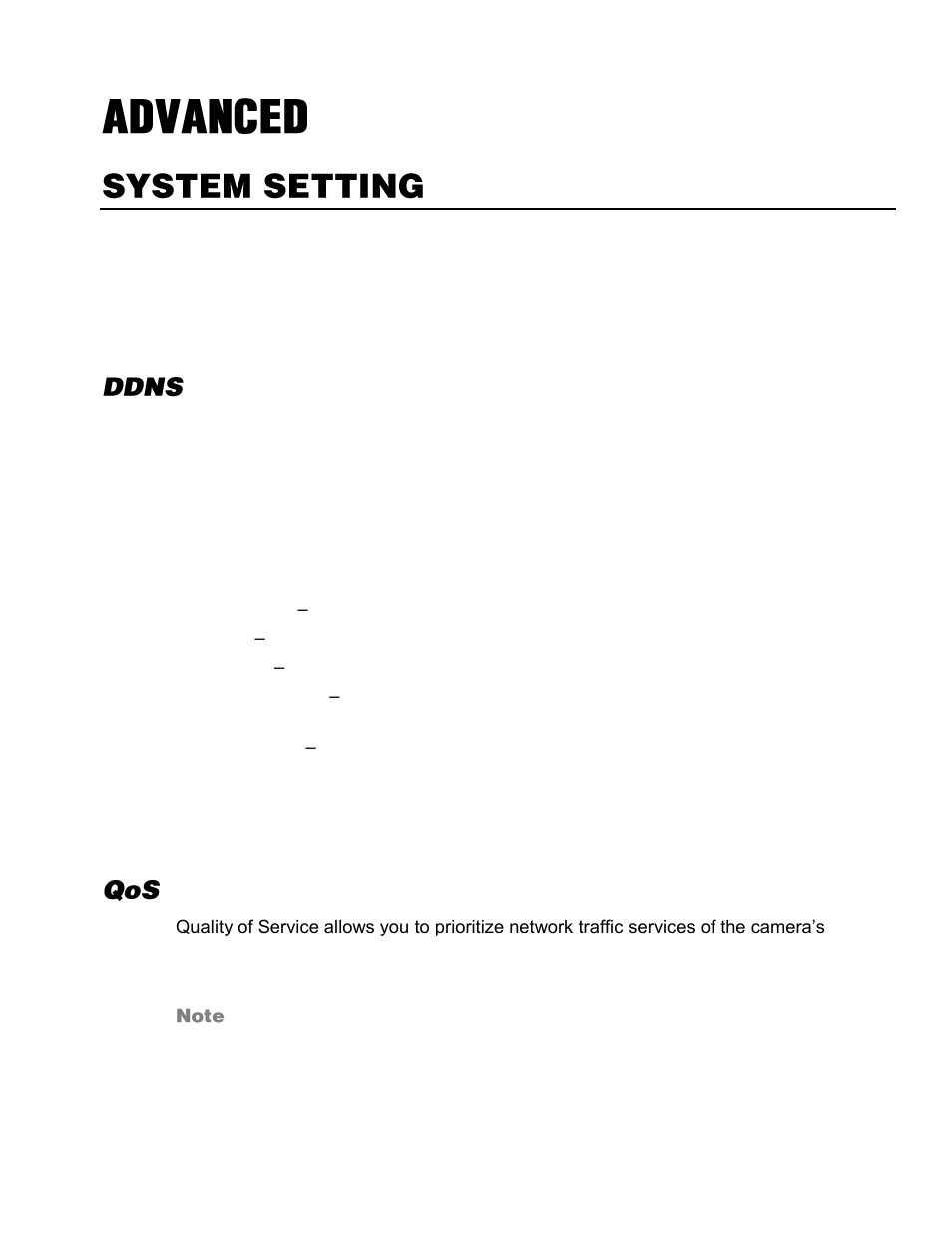 Advanced, System setting, Network setup | Ddns, Network advanced | OpenEye CM-816 User Manual | Page 44 / 59