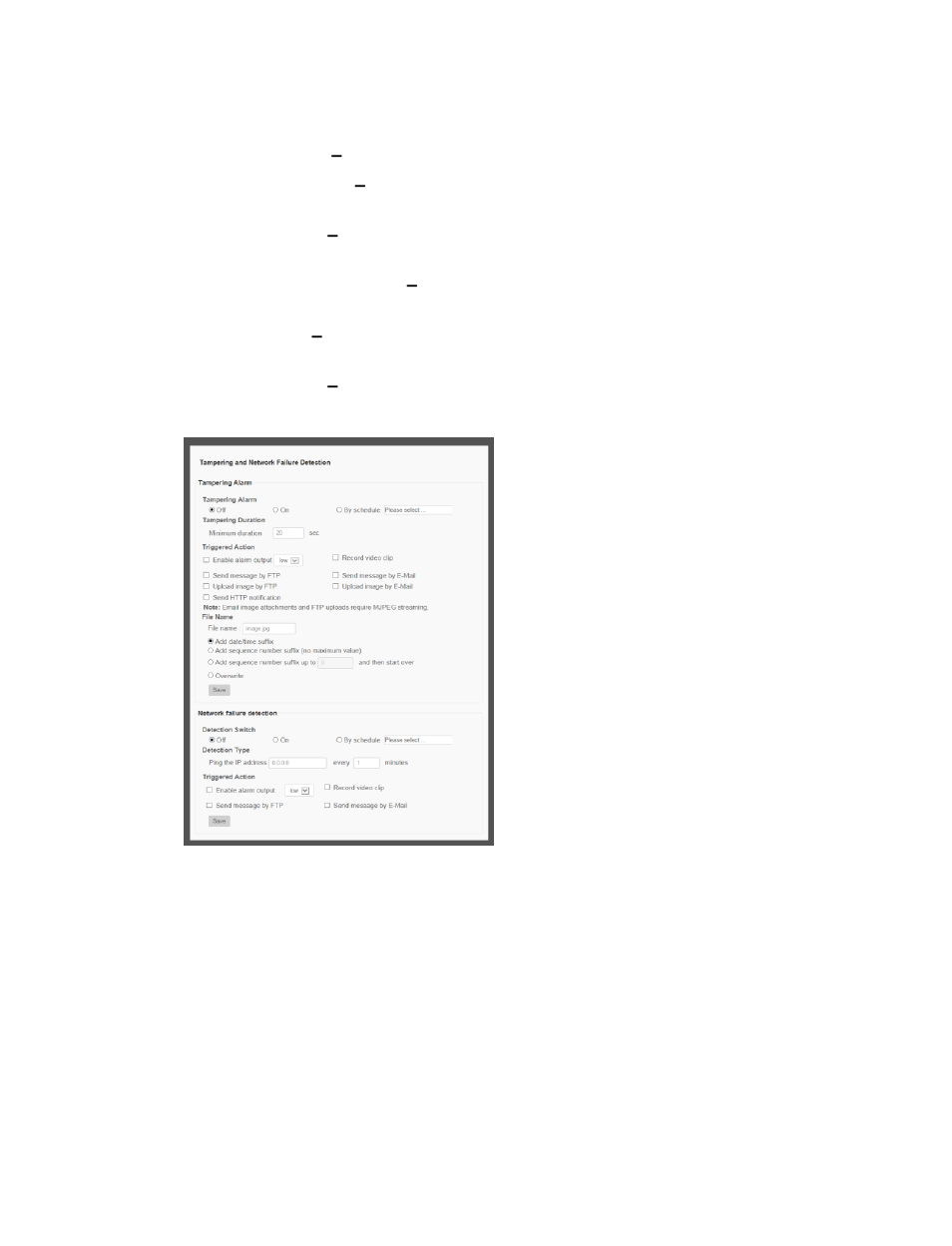 Tampering and network failure detection | OpenEye CM-816 User Manual | Page 48 / 59