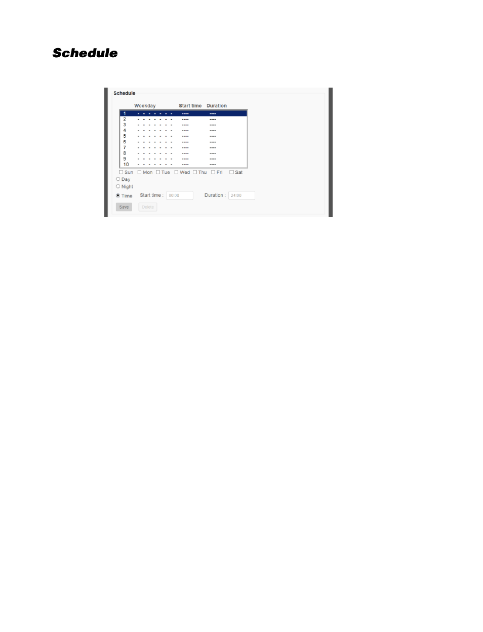Schedule | OpenEye CM-816 User Manual | Page 52 / 59