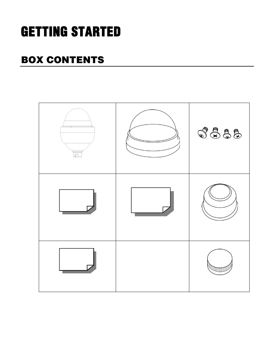 Getting started, Box contents | OpenEye CM-512 User Manual | Page 13 / 77