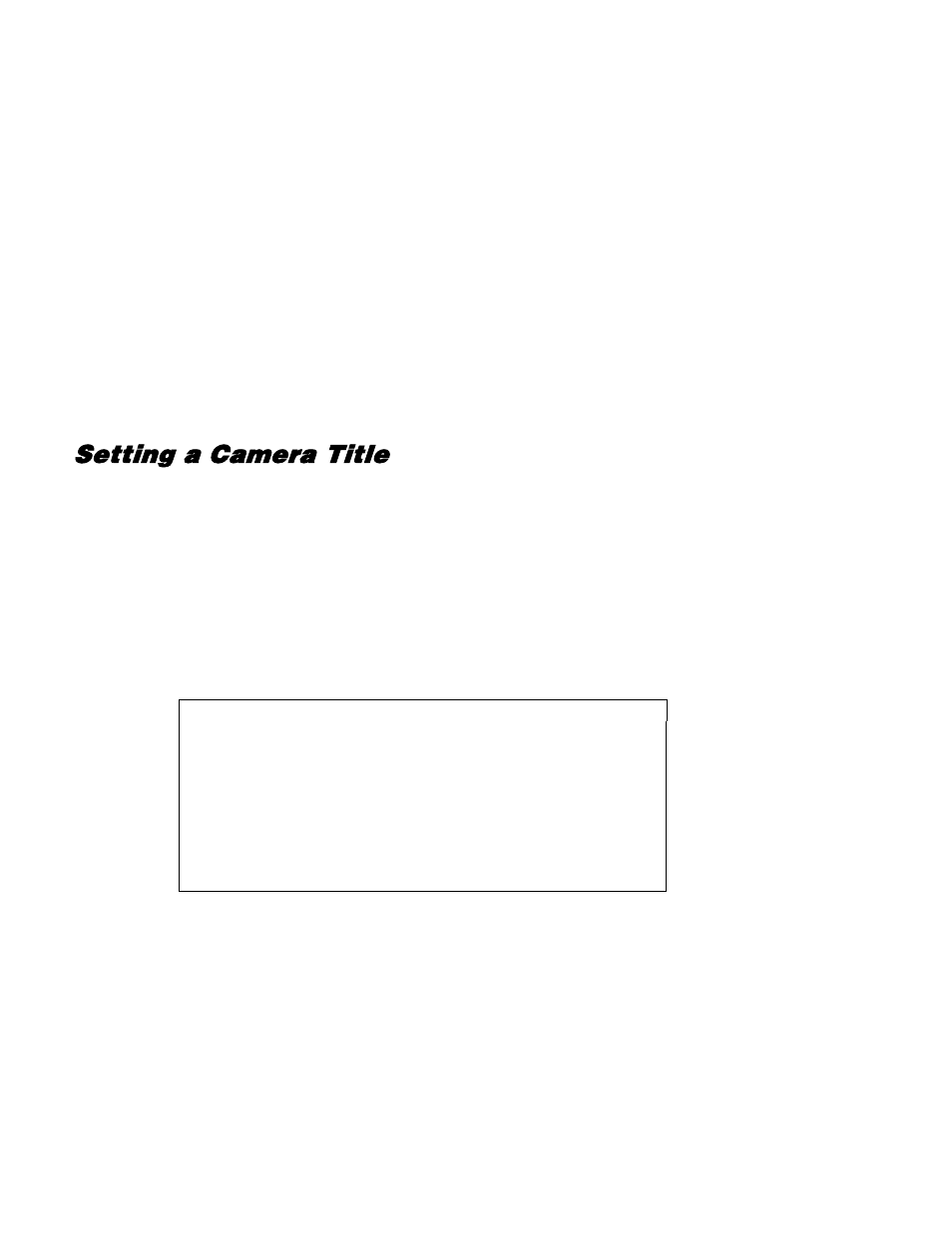 Title display, Title setting, Setting a camera title | OpenEye CM-512 User Manual | Page 39 / 77