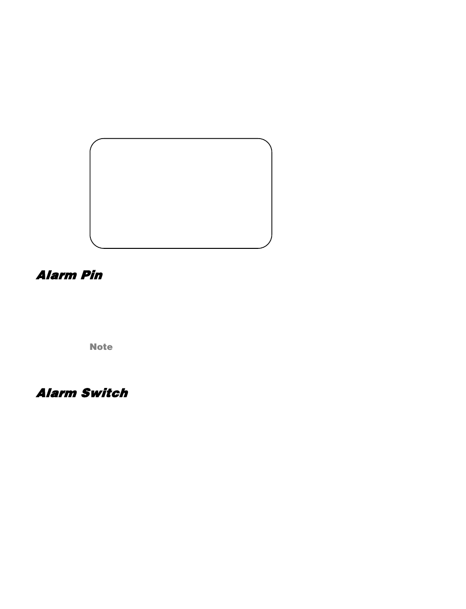 Alarm setting, Alarm pin, Alarm switch | OpenEye CM-512 User Manual | Page 48 / 77