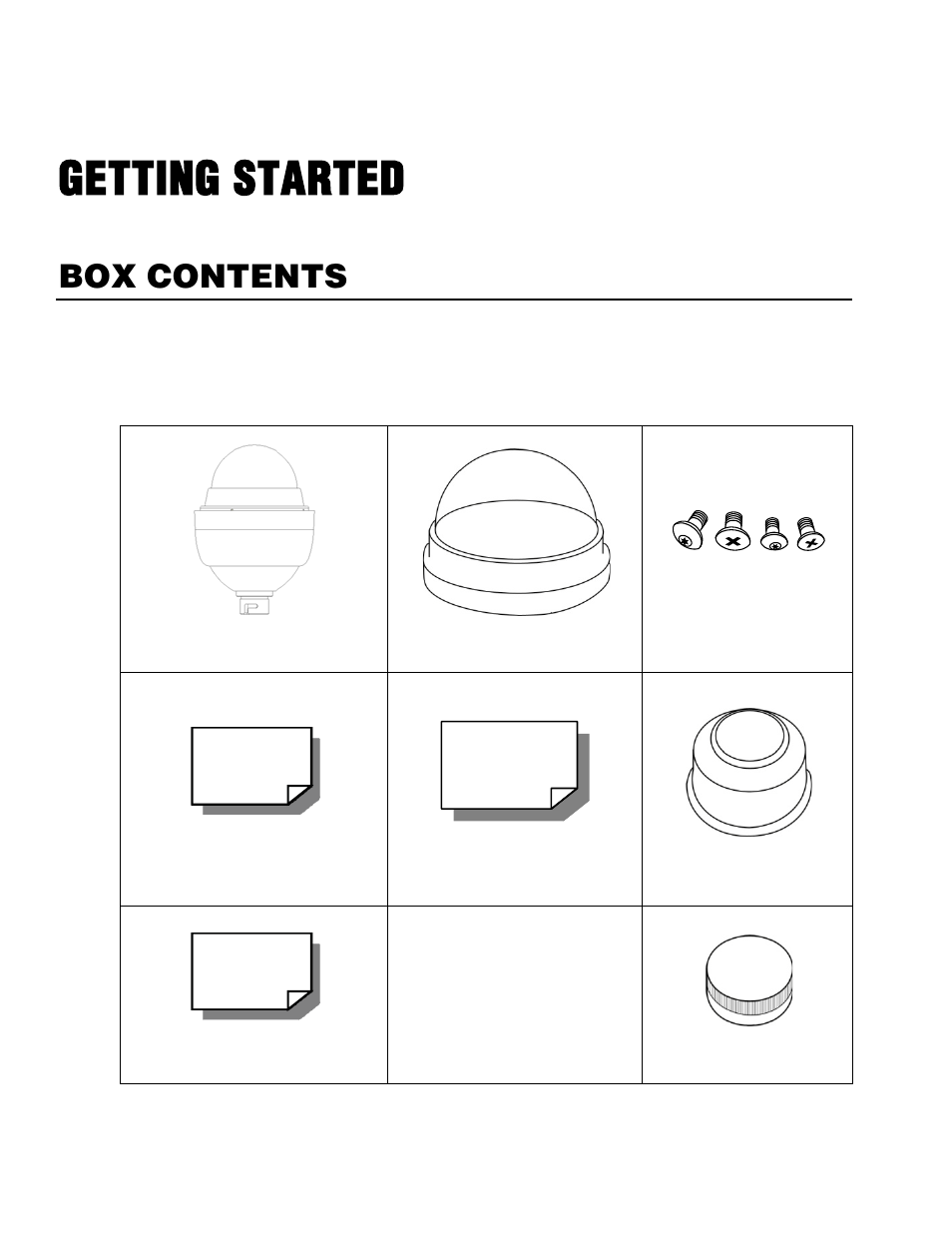 Getting started, Box contents | OpenEye CM-512 Installation Manual User Manual | Page 12 / 31