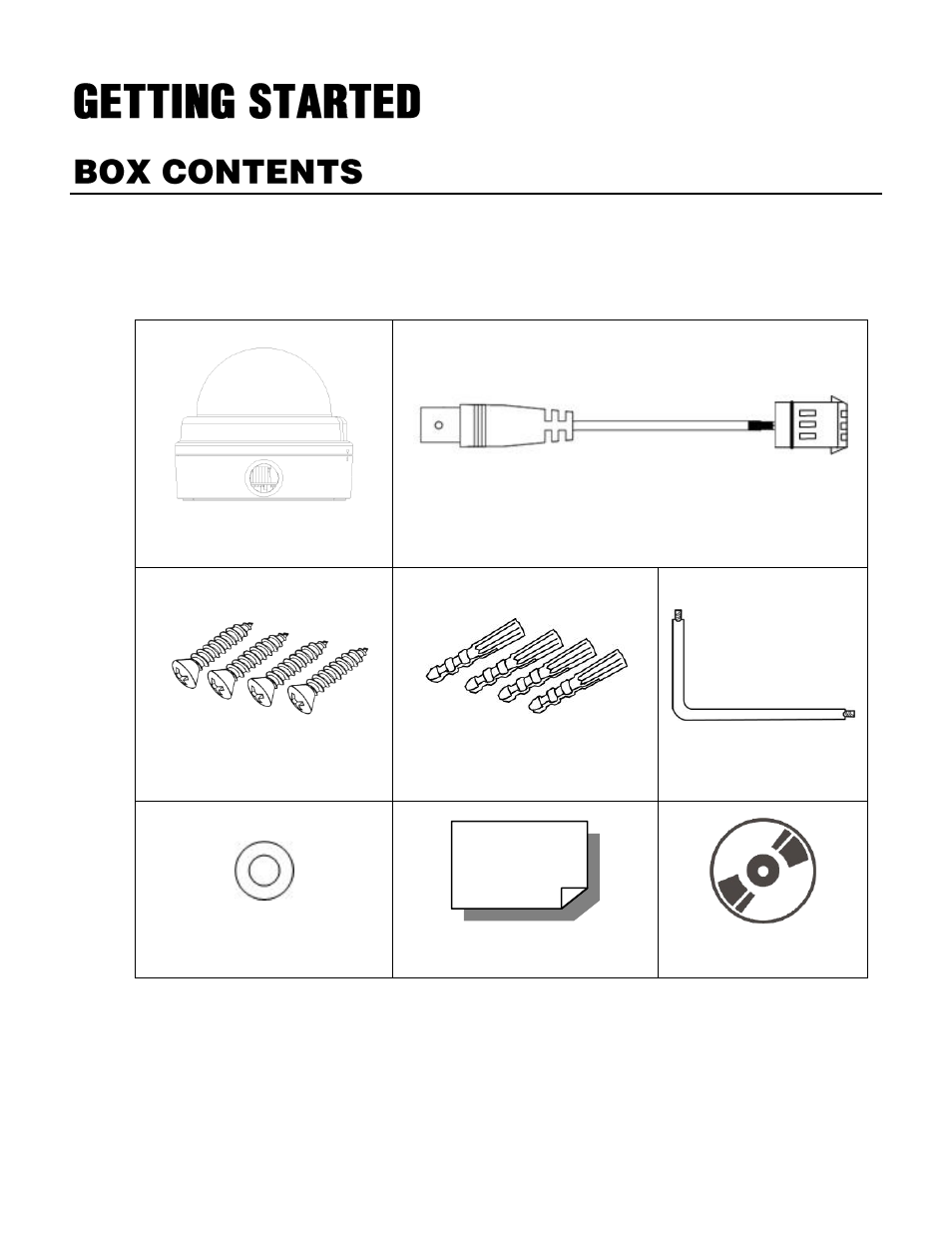 Getting started, Box contents | OpenEye OE-C7163 User Manual | Page 10 / 58