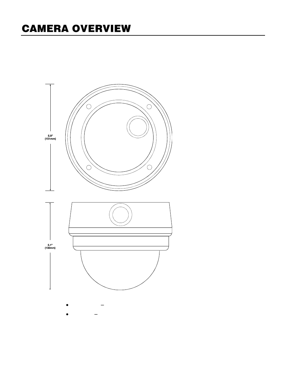 Camera overview, Dimensions | OpenEye OE-C7163 User Manual | Page 11 / 58
