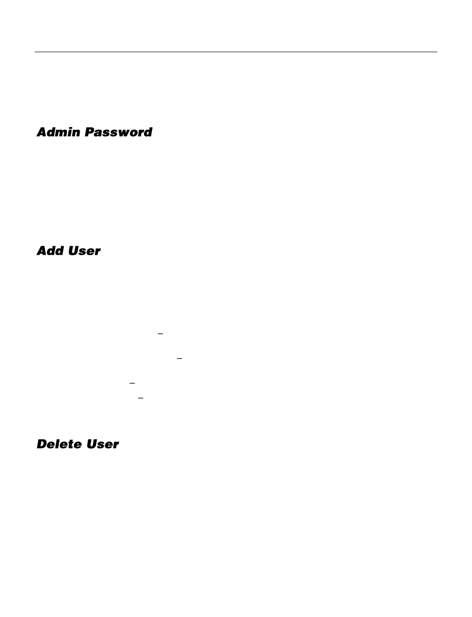 Ipv6 address configuration, User setup, Admin password | Add user, Delete user | OpenEye OE-C7163 User Manual | Page 32 / 58