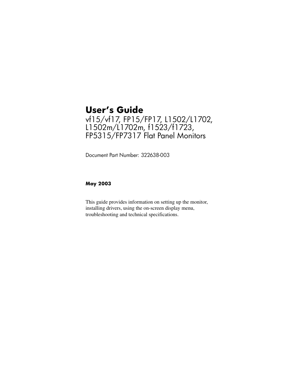 Compaq L1502 User Manual | 48 pages