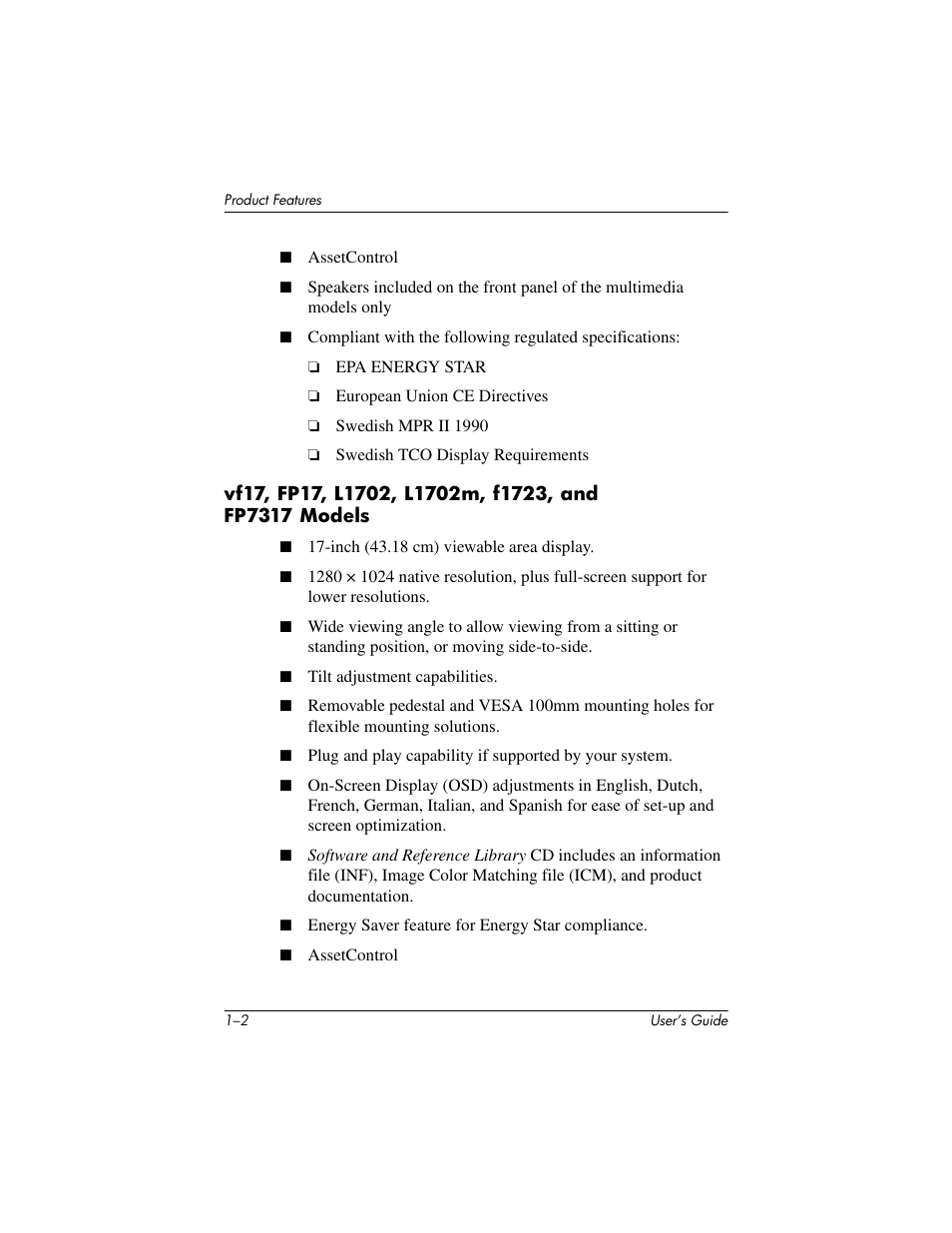 Compaq L1502 User Manual | Page 6 / 48