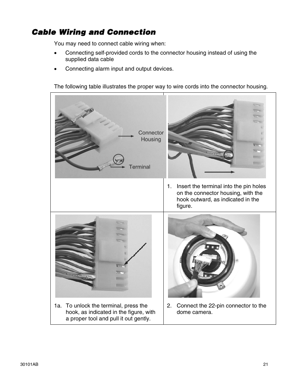 Cable wiring and connection | OpenEye CM-814 User Manual | Page 21 / 81