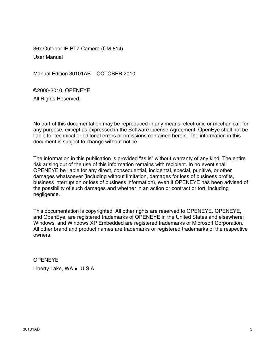 OpenEye CM-814 User Manual | Page 3 / 81