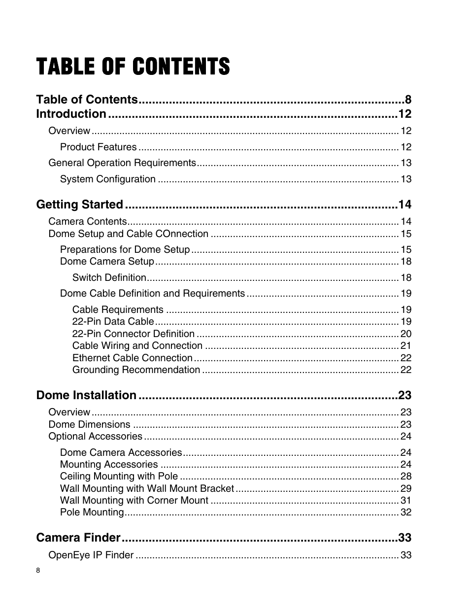 OpenEye CM-814 User Manual | Page 8 / 81