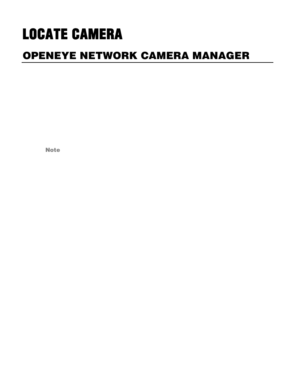 Locate camera, Openeye network camera manager, Installation | Starting network camera manager | OpenEye CM-730 User Manual | Page 25 / 71