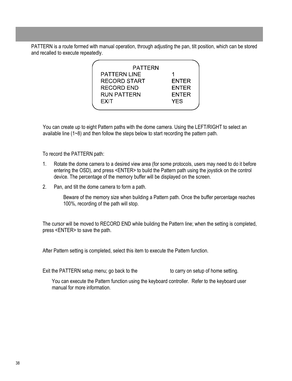 Pattern | OpenEye CM-511 User Manual | Page 38 / 55