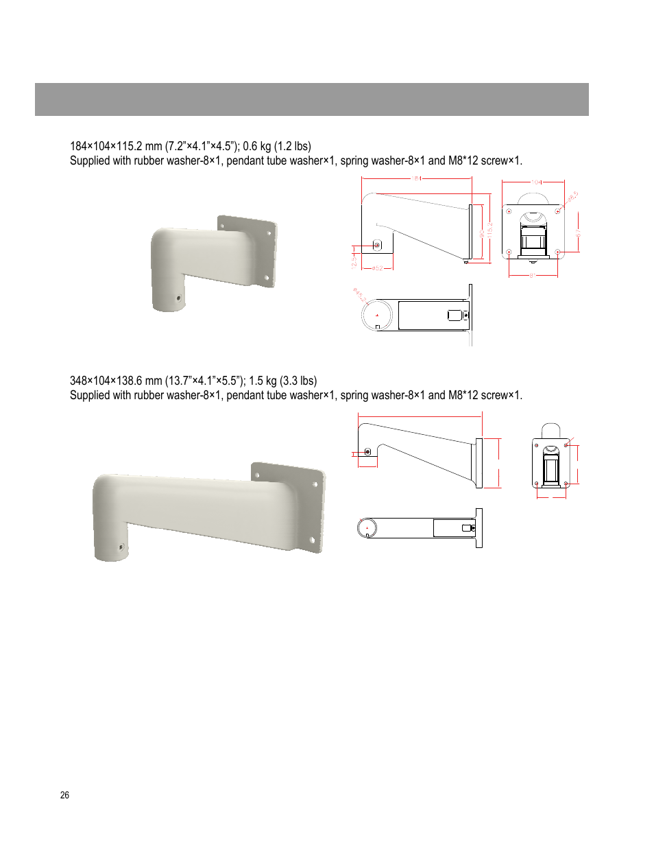 Mounting accessories | OpenEye CM-511 Installation Manua User Manual | Page 26 / 37