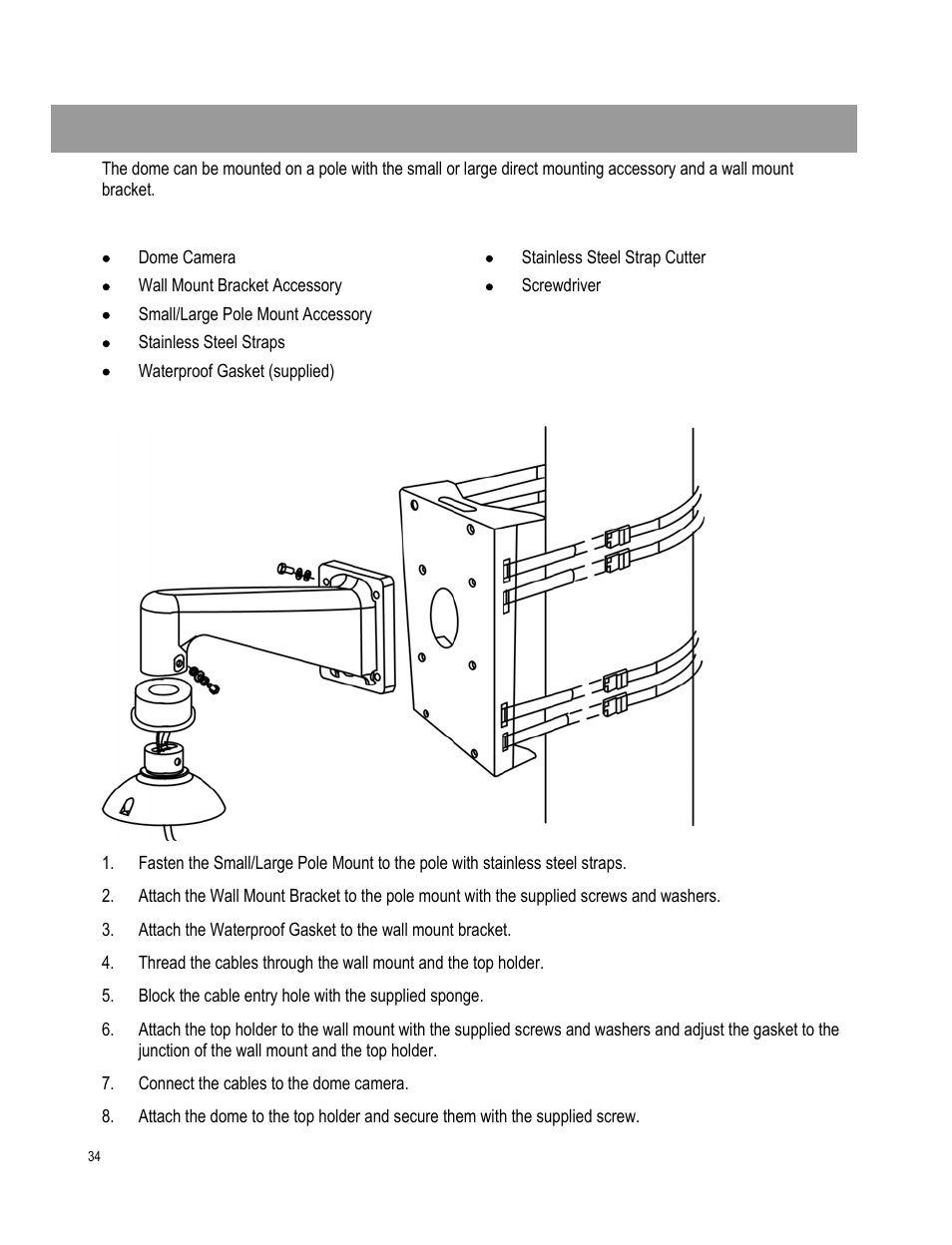 Pole mounting | OpenEye CM-511 Installation Manua User Manual | Page 34 / 37