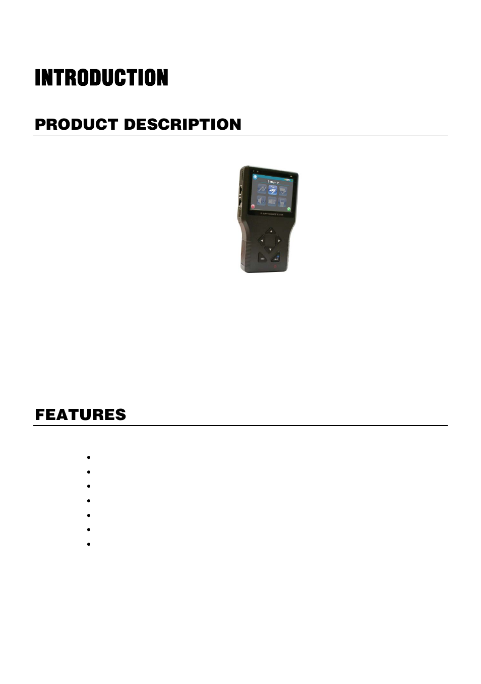 Introduction, Product description, Features | OpenEye D4000 User Manual | Page 11 / 34