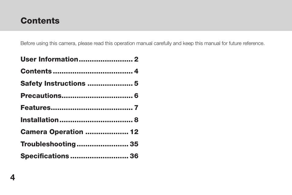 OpenEye CM-135 User Manual | Page 4 / 40