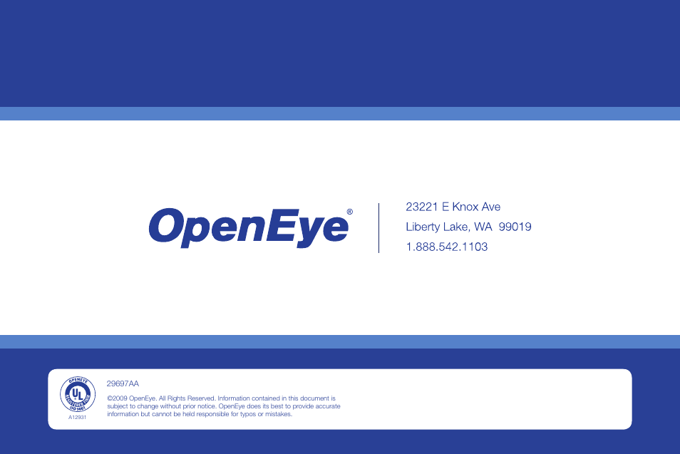 OpenEye CM-135 User Manual | Page 40 / 40