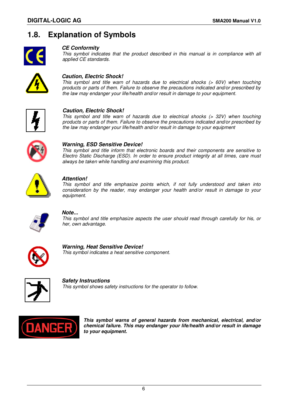 8 explanation of symbols, Explanation of symbols | Compaq SmartCore Express SMA200 User Manual | Page 6 / 42