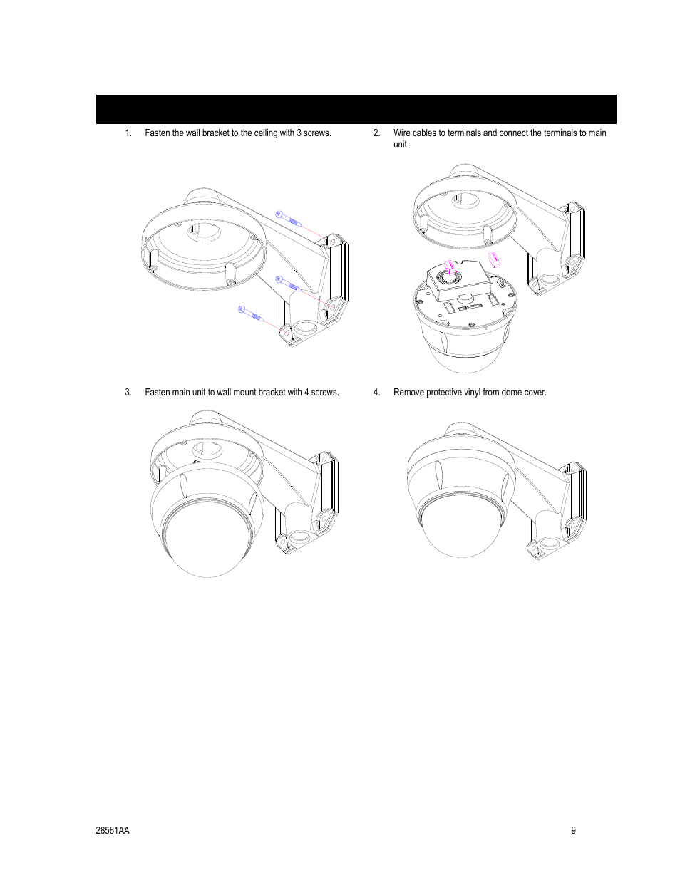 Installation using the wall bracket | OpenEye CM-410 User Manual | Page 19 / 50