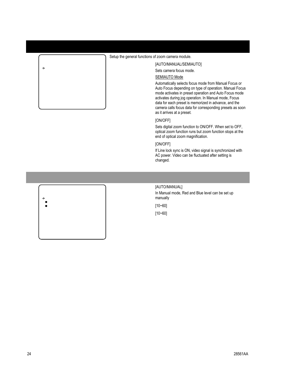 Camera setup, White balance | OpenEye CM-410 User Manual | Page 34 / 50
